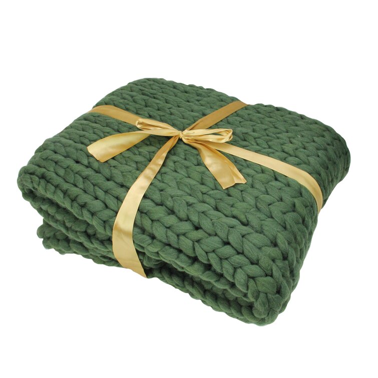 Green cable knit online blanket